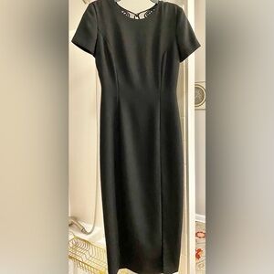 STUNNING Vintage Black Fancy Dress. Size 6. sheer lace and buttons down back.EUC